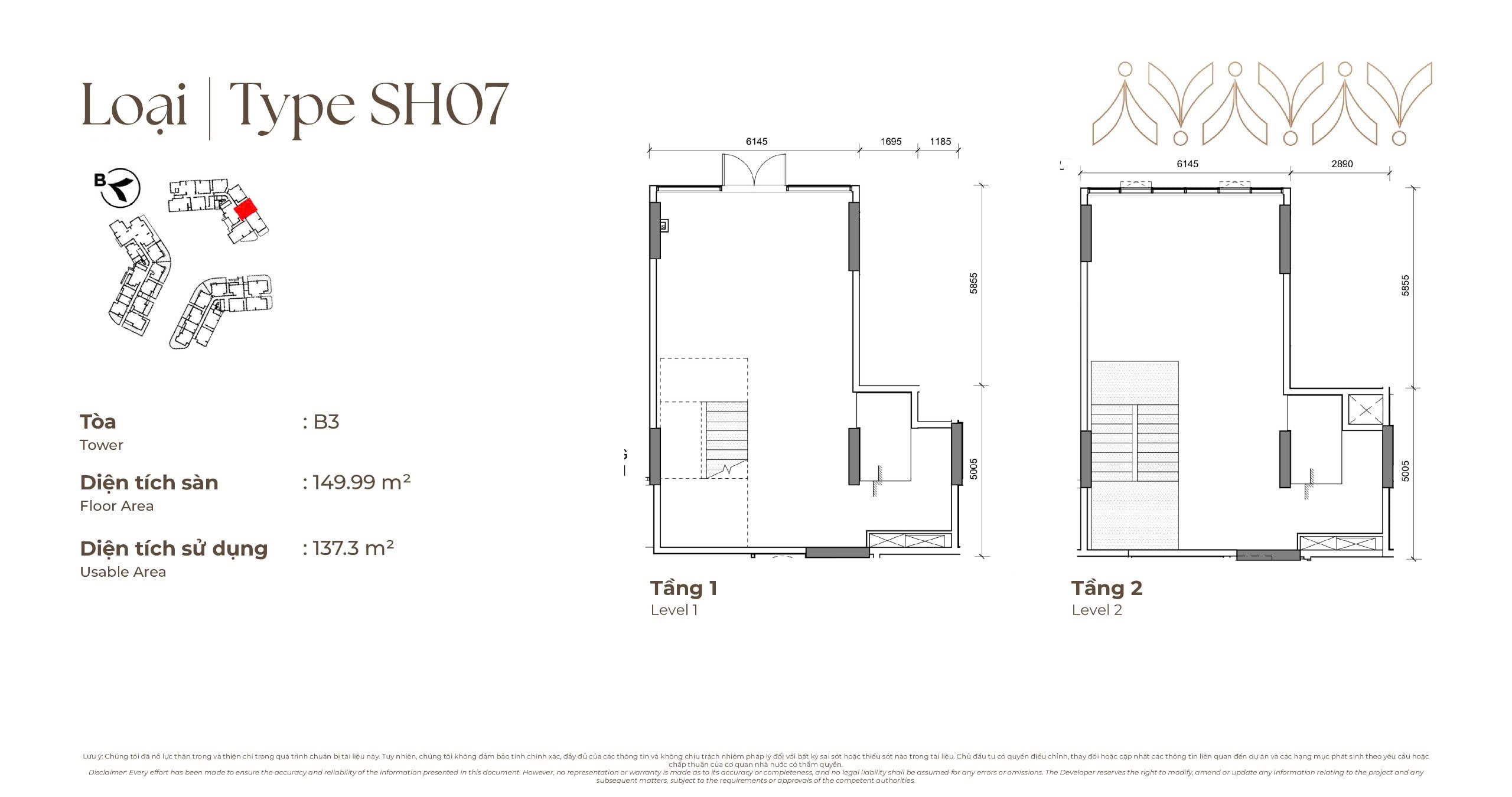 Mặt bằng Podium Shop SH07 tòa B3 Norton Park, diện tích sàn 149,99 m², diện tích sử dụng 137,30 m²