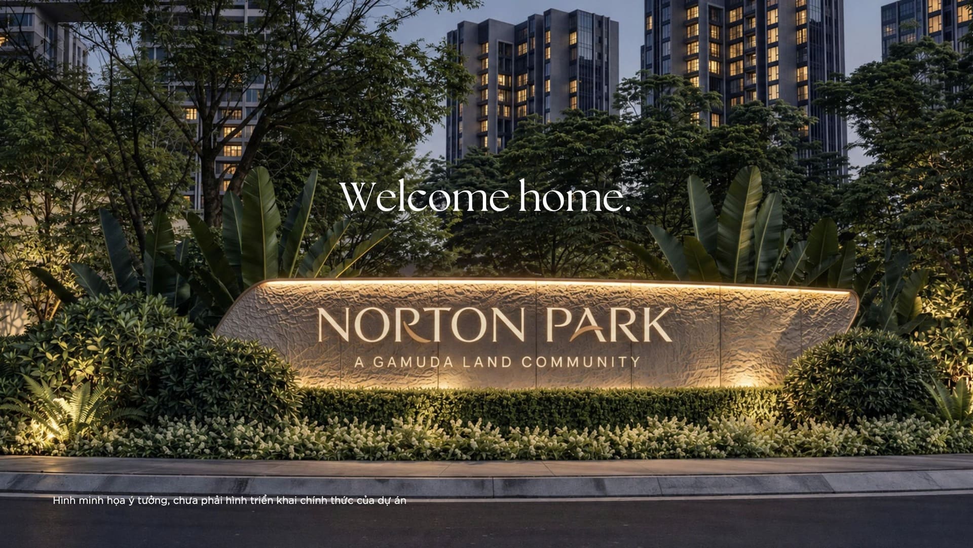 Cổng chào Norton Park A Gamuda Land Community trên Quốc lộ 13