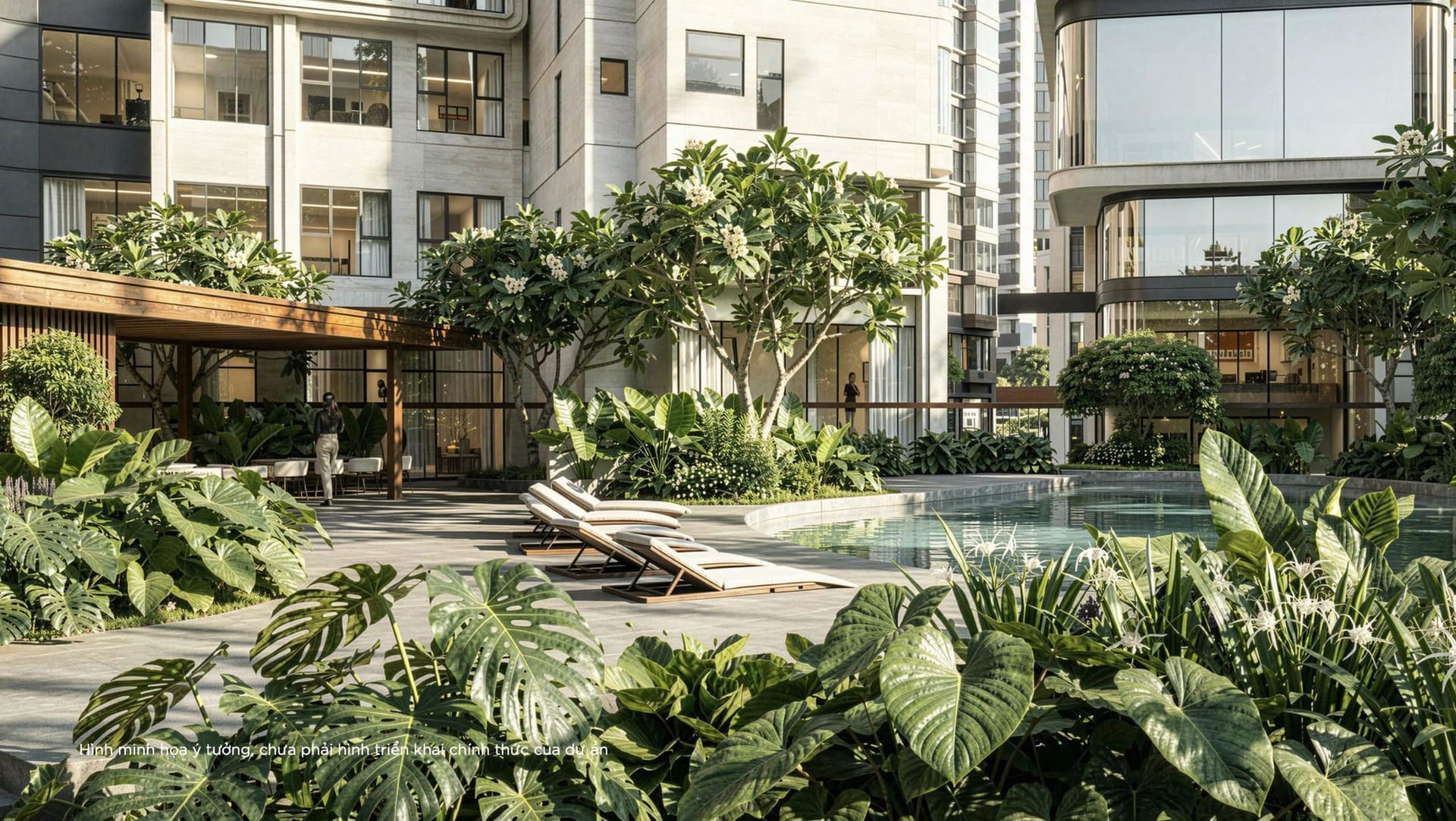 Hồ bơi và sảnh khối đế tại Norton Park
